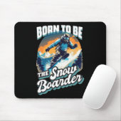 Tapis De Souris Snowboard Né À Snowboard Rétro Vacances Neige (Avec souris)
