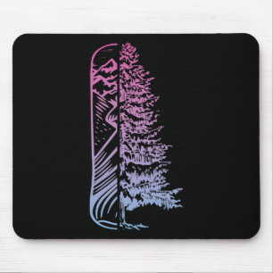 Tapis De Souris Snowboard Pine Tree Snowboard Snowboard Mont Snowb