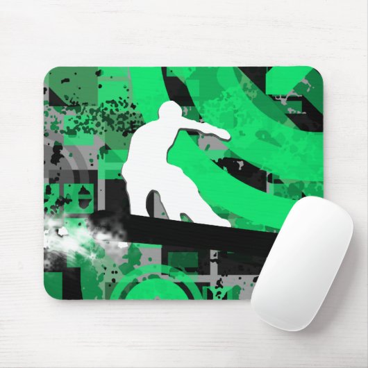 Tapis De Souris snowboard. piste en poudre. (Avec souris)