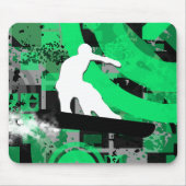 Tapis De Souris snowboard. piste en poudre. (Devant)