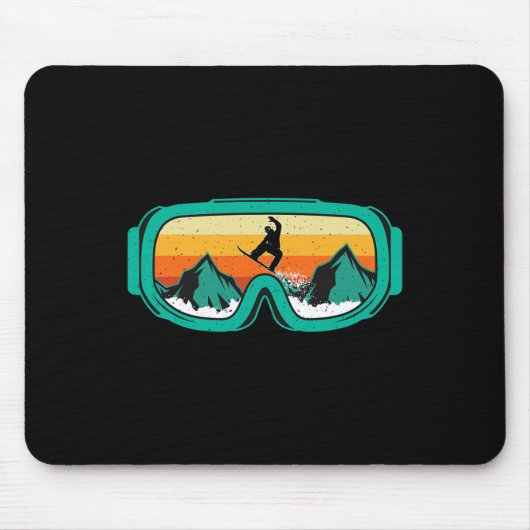 Tapis De Souris Snowboard - Retro Goggings Wintersports Lover Snow (Devant)