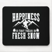 Tapis De Souris Snowboard Snowboard Happiness Is First Trails I (Devant)