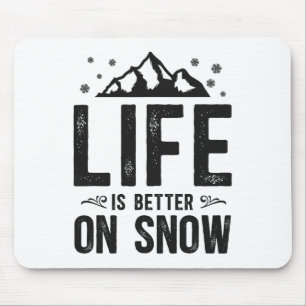 Tapis De Souris Snowboard Snowboard Mountain Ski de montagne