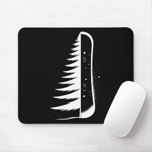 Tapis De Souris Snowboard Snowboard Pine Tree Snowboard Snowboard (Avec souris)