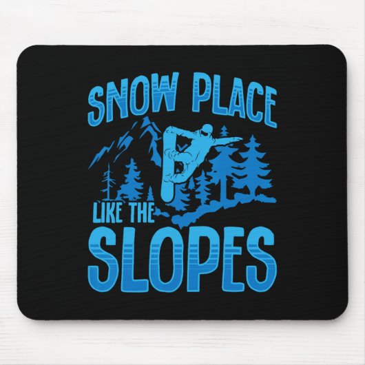 Tapis De Souris Snowboard Snowboard Snow Place Comme Les Pistes (Devant)