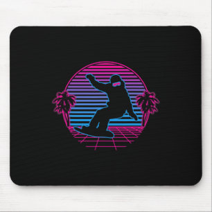 Tapis De Souris Snowboard Sports d'hiver Rétro Vintage