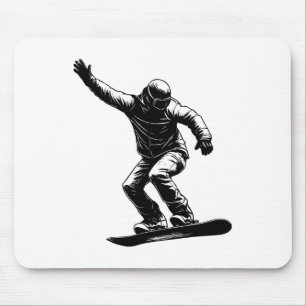 Tapis De Souris Snowboard Streetwear Graphique Snowboarder Art