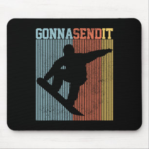 Tapis De Souris Snowboard Va L'Envoyer Vintage Retro Freestyle Sn