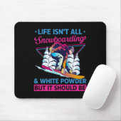 Tapis De Souris Snowboard White Powder Retro 90s 80s Snowboard (Avec souris)