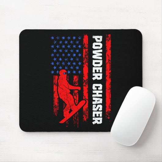 Tapis De Souris Snowboarder en poudre Chaser Drôle Snowboard enfan (Avec souris)