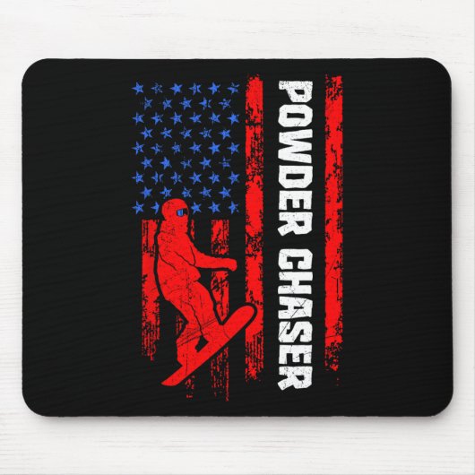 Tapis De Souris Snowboarder en poudre Chaser Drôle Snowboard enfan (Devant)