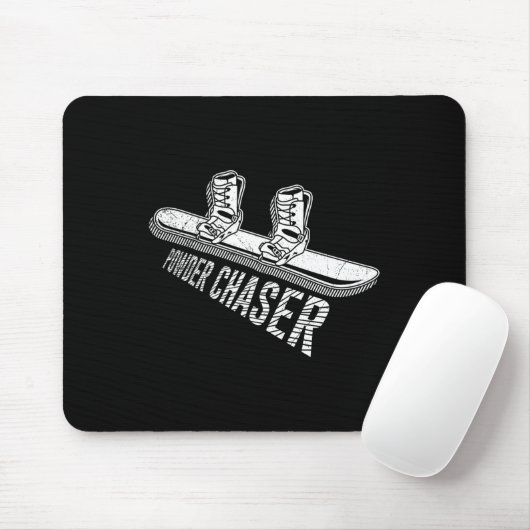 Tapis De Souris Snowboarder en poudre Chaser Drôle Snowboard enfan (Avec souris)