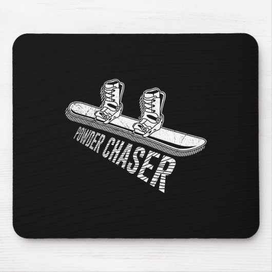 Tapis De Souris Snowboarder en poudre Chaser Drôle Snowboard enfan (Devant)