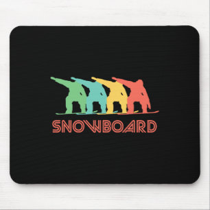 Tapis De Souris Snowboarder Retro Pop Art Snowboard Graphique