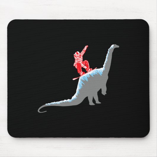 Tapis De Souris Snowboarder Snowboarding Mountain Snowboard Dinosa (Devant)