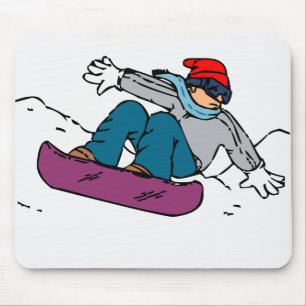 Tapis De Souris Snowboardeur cool cadeau snowboard l'amour hiv