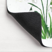 Tapis De Souris Snowdrops fleurs blanches aquarelle Printemps rust (Coin)