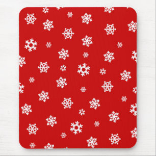 Tapis De Souris Snowflakes (blanc) [Motif de Noël]