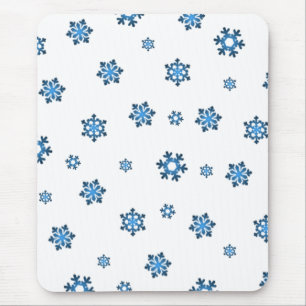 Tapis De Souris Snowflakes (bleu et noir)
