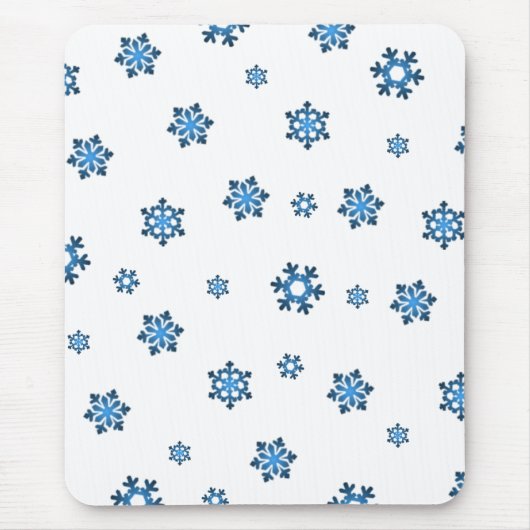 Tapis De Souris Snowflakes (bleu et noir) (Devant)