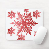 Tapis De Souris Snowflakes rouge Panier (Avec souris)