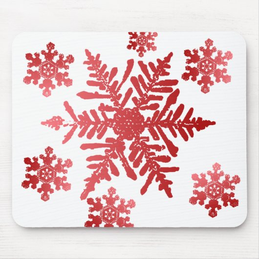 Tapis De Souris Snowflakes rouge Panier (Devant)