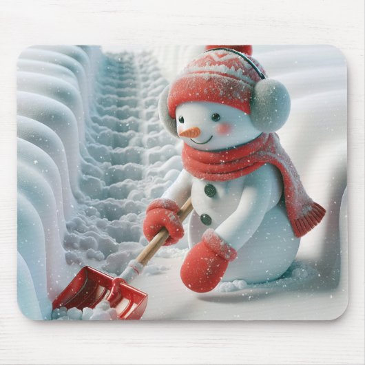 Tapis De Souris Snowman Avec Chaussure Rouge (Devant)