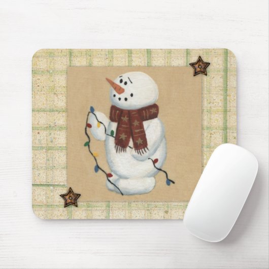 Tapis De Souris Snowman Avec Lumières Mousepad (Avec souris)