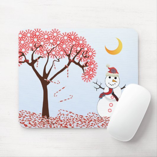 Tapis De Souris SnowMan CandyCane Arbre sourisPad (Avec souris)