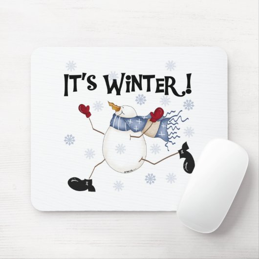 Tapis De Souris Snowman C'est l'hiver (Avec souris)