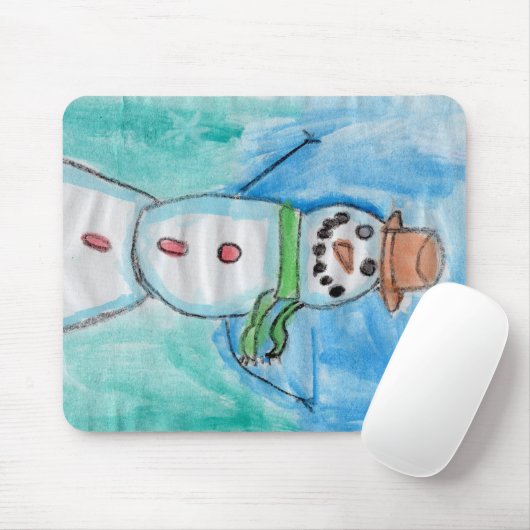 Tapis De Souris Snowman Happiness - Kids Art for CHOC (Avec souris)