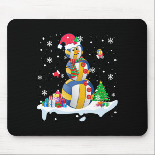 Tapis De Souris Snowman Père Noël Volleyball Joueur de Golf Xmas
