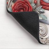 Tapis De Souris Snowman rouge et gris 3D (Coin)