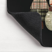 Tapis De Souris Snowman Trees Patchwork Plaid Trees Rustic Christm (Coin)