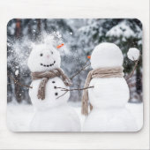 Tapis De Souris Snowmen Having a Snowball Fight (Devant)