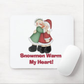 Tapis De Souris Snowmen réchauffe mes T-shirts et cadeaux de coeur (Avec souris)