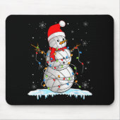 Tapis De Souris Snowmies Santa Lights Christmas Snowman Volleyball (Devant)