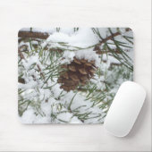 Tapis De Souris Snowy Pine Cone I (Avec souris)