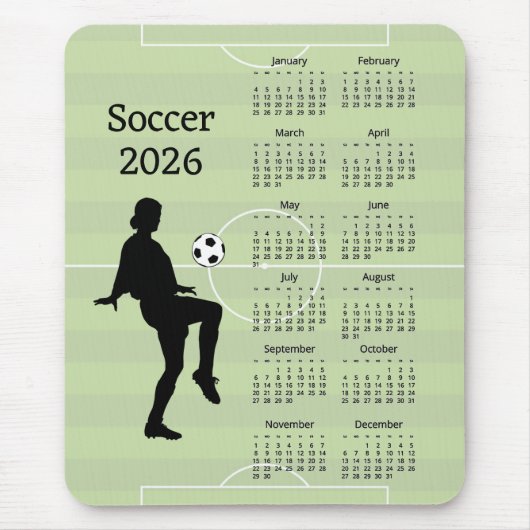 Tapis De Souris Soccer 2026 Calendar  (Devant)