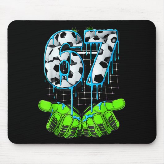 Tapis De Souris Soccer 67 Six Seven Funny Gen Alpha Meme (Devant)
