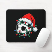 Tapis De Souris Soccer Ball Santa Hat Xmas Funny Christmas Soccer (Avec souris)