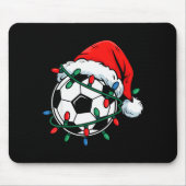 Tapis De Souris Soccer Ball Santa Hat Xmas Funny Christmas Soccer (Devant)