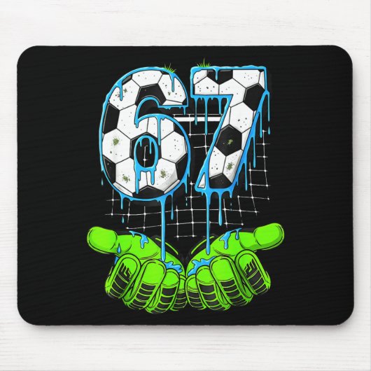 Tapis De Souris Soccer Drip 67 Six Seven Funny Gen Alpha Meme 6 7 (Devant)