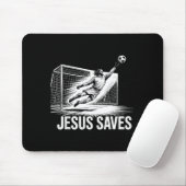Tapis De Souris Soccer Goalie Goalkeeper Jesus Saves Christian Soc (Avec souris)