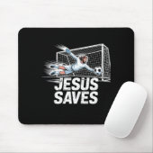 Tapis De Souris Soccer Goalie Goalkeeper Jesus Saves Christian Soc (Avec souris)