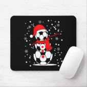 Tapis De Souris Soccer Santa Hat Snowman Xmas Funny Soccer Lover C (Avec souris)
