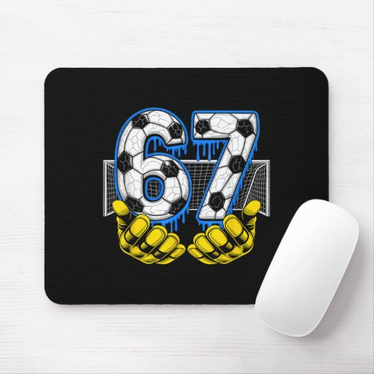 Tapis De Souris Soccer Six Seven 67 Funny Gen Alpha Meme (Avec souris)