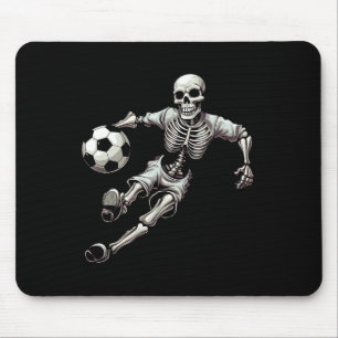 Tapis De Souris Soccer Squelette Jouer Soccer Halloween Crâne Lov