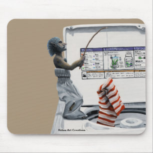 Tapis De Souris Sock Criminel de pêche Voleur Imaginaire Art Souri