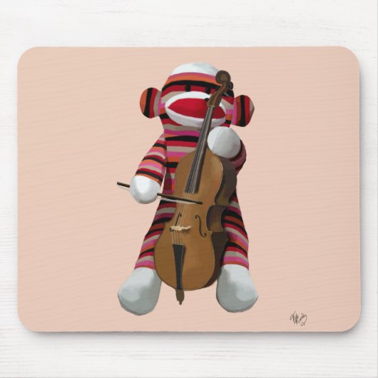 Tapis De Souris Sock Monkey and Cello 2 (Devant)